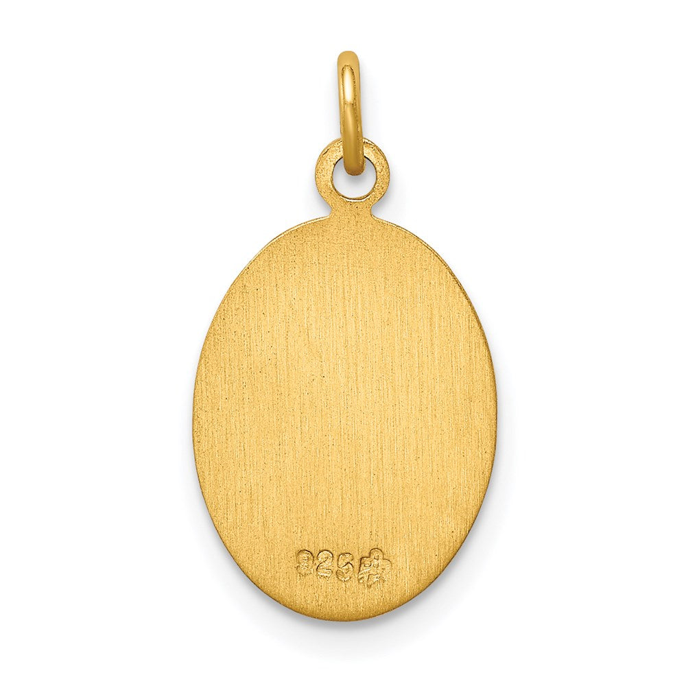 24k Gold-plated Sterling Silver Saint Christopher Medal QC5626