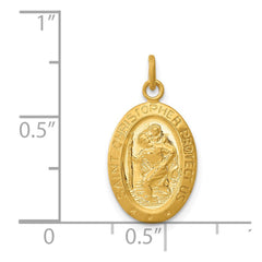 24k Gold-plated Sterling Silver Saint Christopher Medal QC5626
