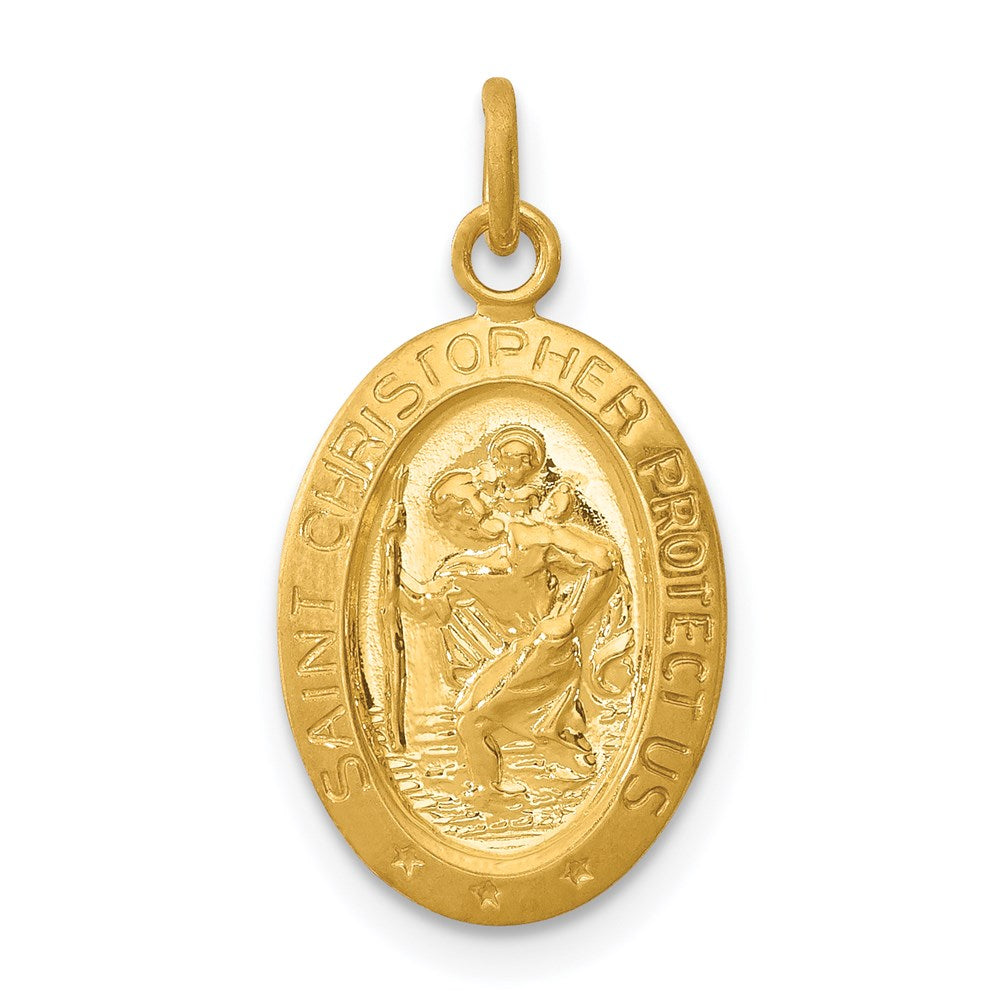 24k Gold-plated Sterling Silver Saint Christopher Medal QC5626