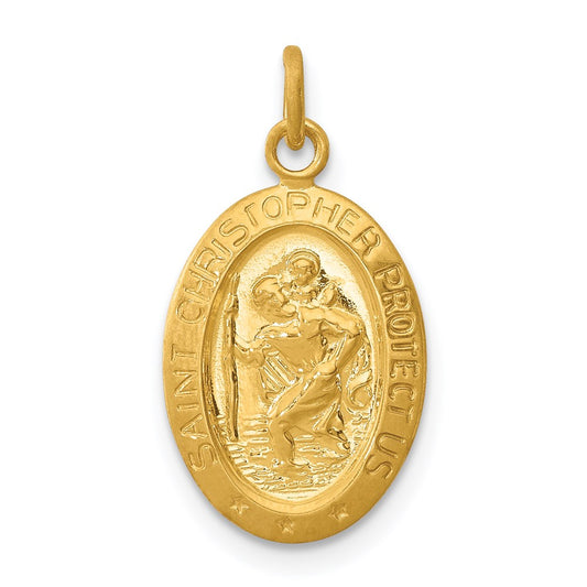 24k Gold-plated Sterling Silver Saint Christopher Medal QC5626
