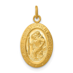 24k Gold-plated Sterling Silver Saint Christopher Medal QC5626