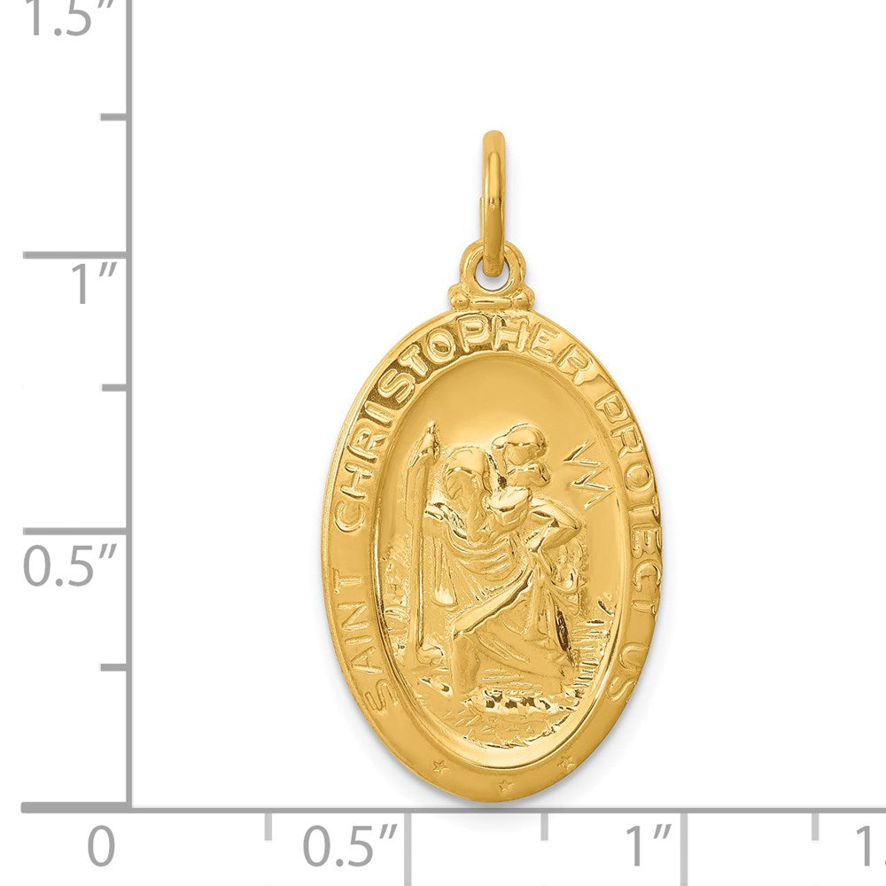 24k Gold-plated Sterling Silver Saint Christopher Medal QC5627