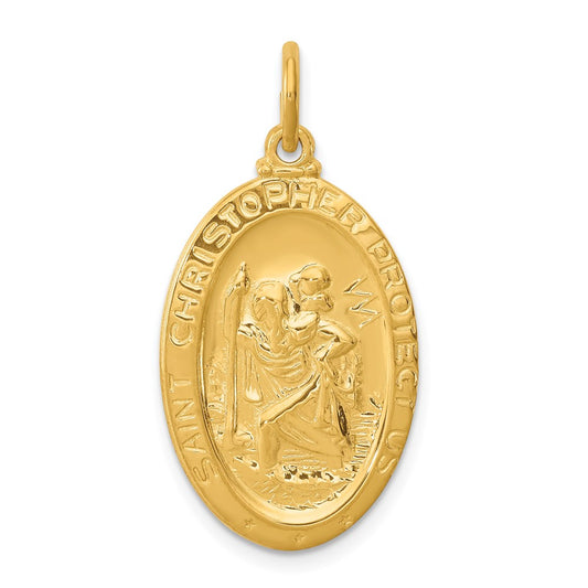 24k Gold-plated Sterling Silver Saint Christopher Medal QC5627
