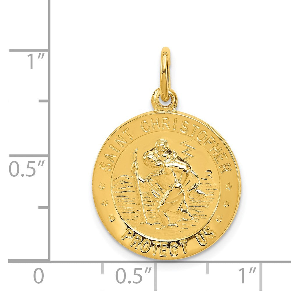 24k Gold-plated Sterling Silver Saint Christopher Medal QC5636
