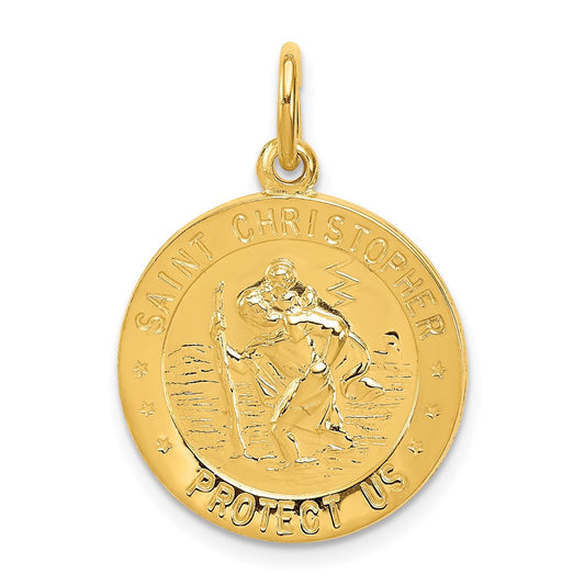 24k Gold-plated Sterling Silver Saint Christopher Medal QC5636