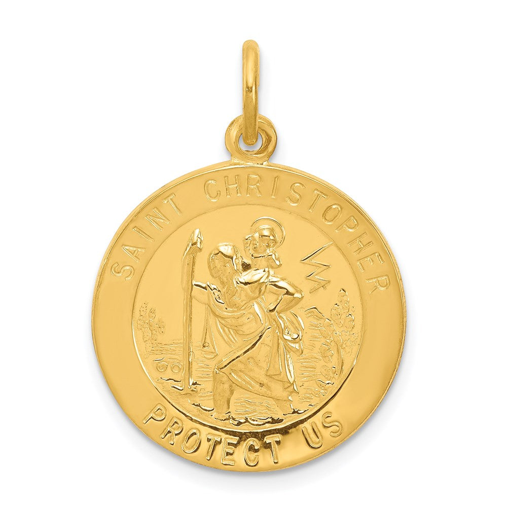 24k Gold-plated Sterling Silver St. Christopher Medal QC5641