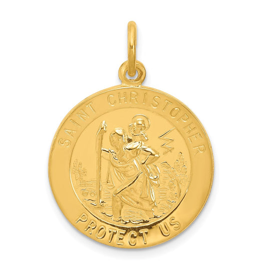24k Gold-plated Sterling Silver St. Christopher Medal QC5641