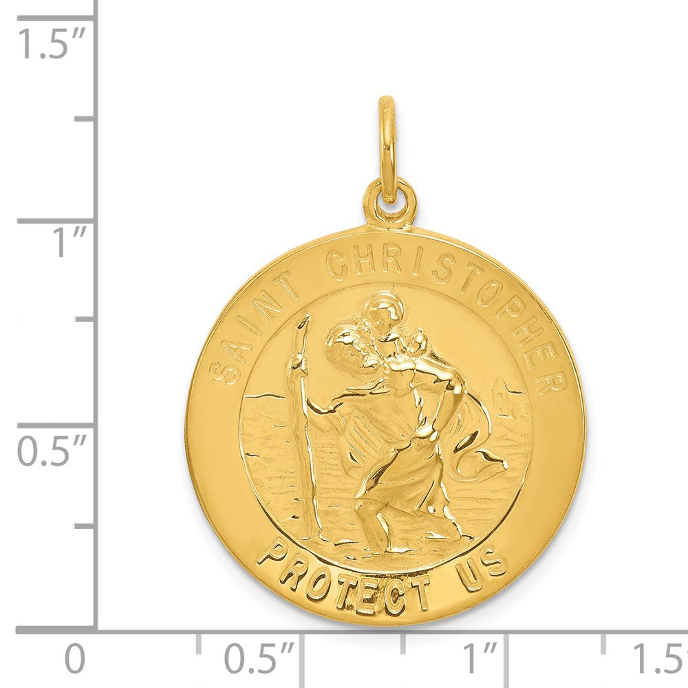 24k Gold-plated Sterling Silver St. Christopher Medal QC5643