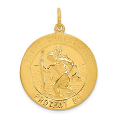 24k Gold-plated Sterling Silver St. Christopher Medal QC5643