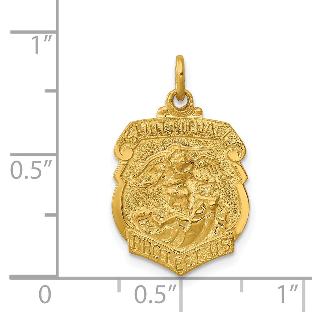 24k Gold-plated Sterling Silver Saint Michael Badge Medal QC5650