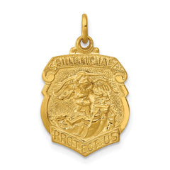 24k Gold-plated Sterling Silver Saint Michael Badge Medal QC5650