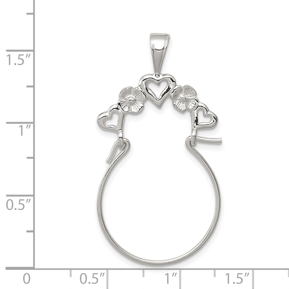 Sterling Silver Heart Charm Holder QC567