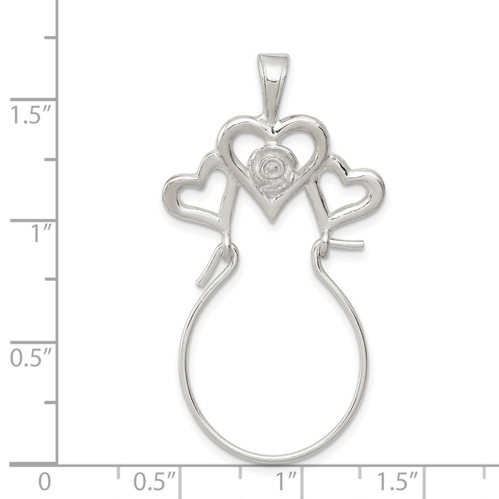 Sterling Silver Heart Charm Holder QC568