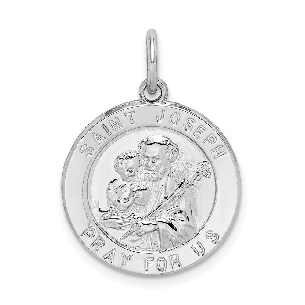 Sterling Silver Rhodium-plated Saint Joseph Medal QC5681