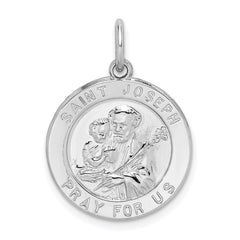 Sterling Silver Rhodium-plated Saint Joseph Medal QC5682