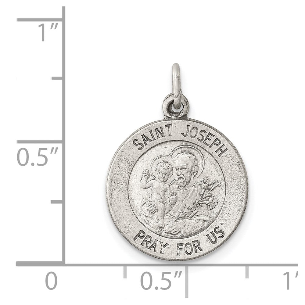 Sterling Silver Antiqued Saint Joseph Medal QC5684