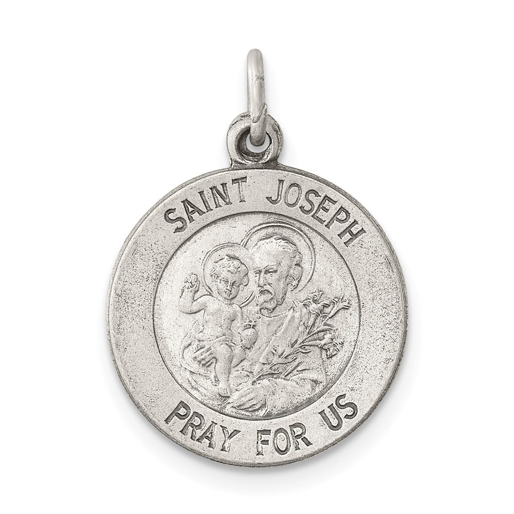 Sterling Silver Antiqued Saint Joseph Medal QC5684