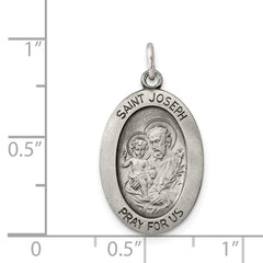 Sterling Silver Antiqued Saint Joseph Medal QC5687