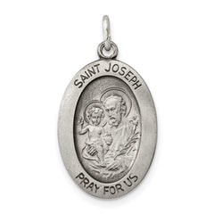 Sterling Silver Antiqued Saint Joseph Medal QC5687