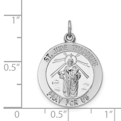 Sterling Silver Rhodium-plated Saint Jude Thaddeus Medal QC5690