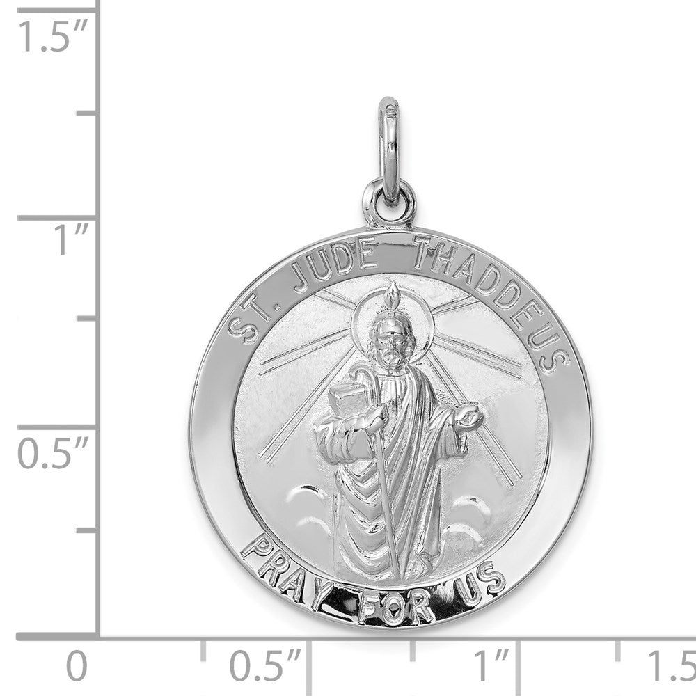 Sterling Silver Rhodium-plated Saint Jude Thaddeus Medal QC5691