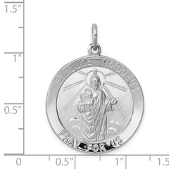 Sterling Silver Rhodium-plated Saint Jude Thaddeus Medal QC5691