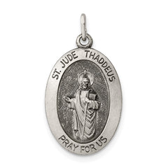 Sterling Silver Antiqued Saint Jude Thaddeus Medal QC5692