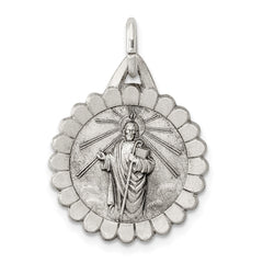 Sterling Silver Antiqued Saint Jude Thaddeus Medal QC5693