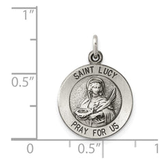 Sterling Silver Antiqued Saint Lucy Medal QC5696