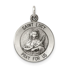 Sterling Silver Antiqued Saint Lucy Medal QC5696