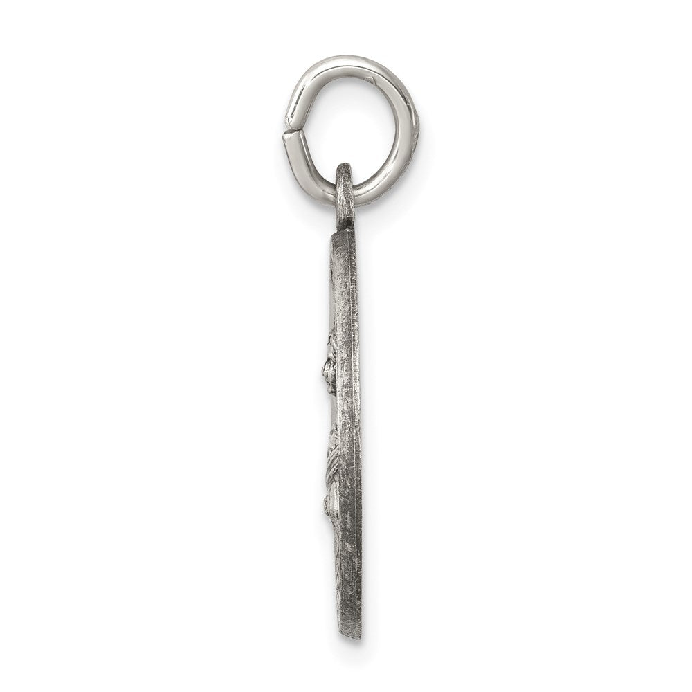 Sterling Silver Antiqued Saint Lucy Medal QC5697