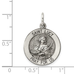 Sterling Silver Antiqued Saint Lucy Medal QC5697