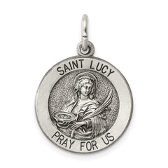 Sterling Silver Antiqued Saint Lucy Medal QC5697