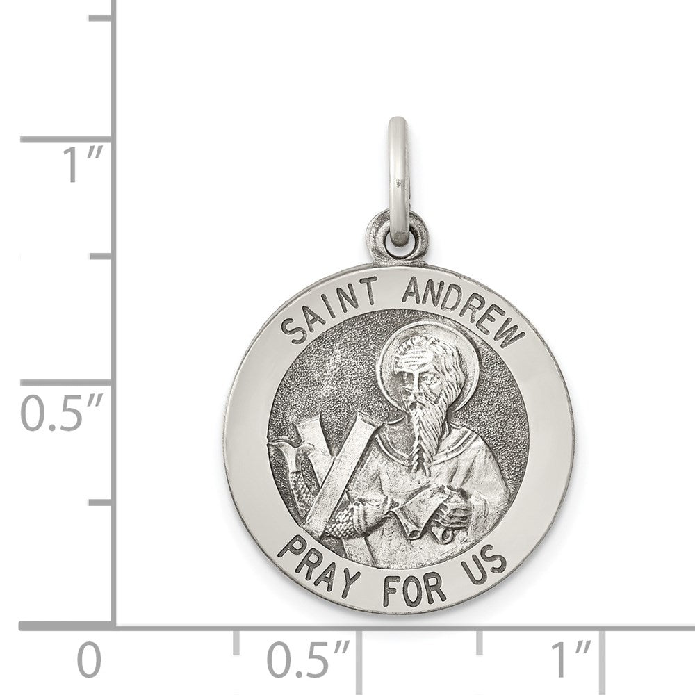 Sterling Silver Antiqued Saint Andrew Medal QC5712
