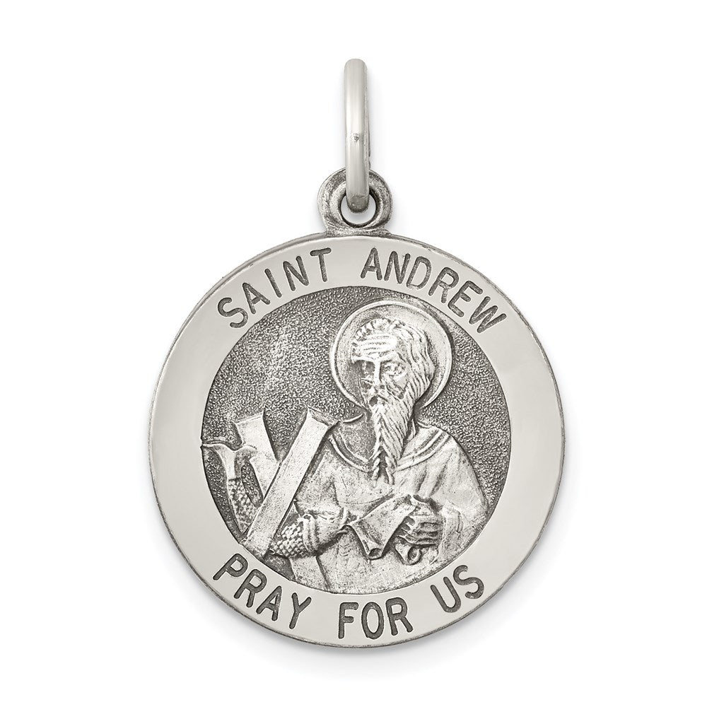 Sterling Silver Antiqued Saint Andrew Medal QC5712