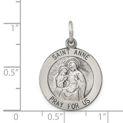 Sterling Silver Antiqued Saint Anne Medal QC5713