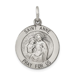Sterling Silver Antiqued Saint Anne Medal QC5713