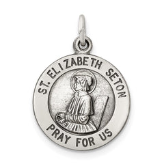 Sterling Silver Antiqued Saint Elizabeth Seton Medal QC5714