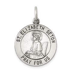 Sterling Silver Antiqued Saint Elizabeth Seton Medal QC5716