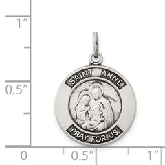 Sterling Silver Antiqued Saint Anne Medal QC5717