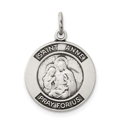 Sterling Silver Antiqued Saint Anne Medal QC5717