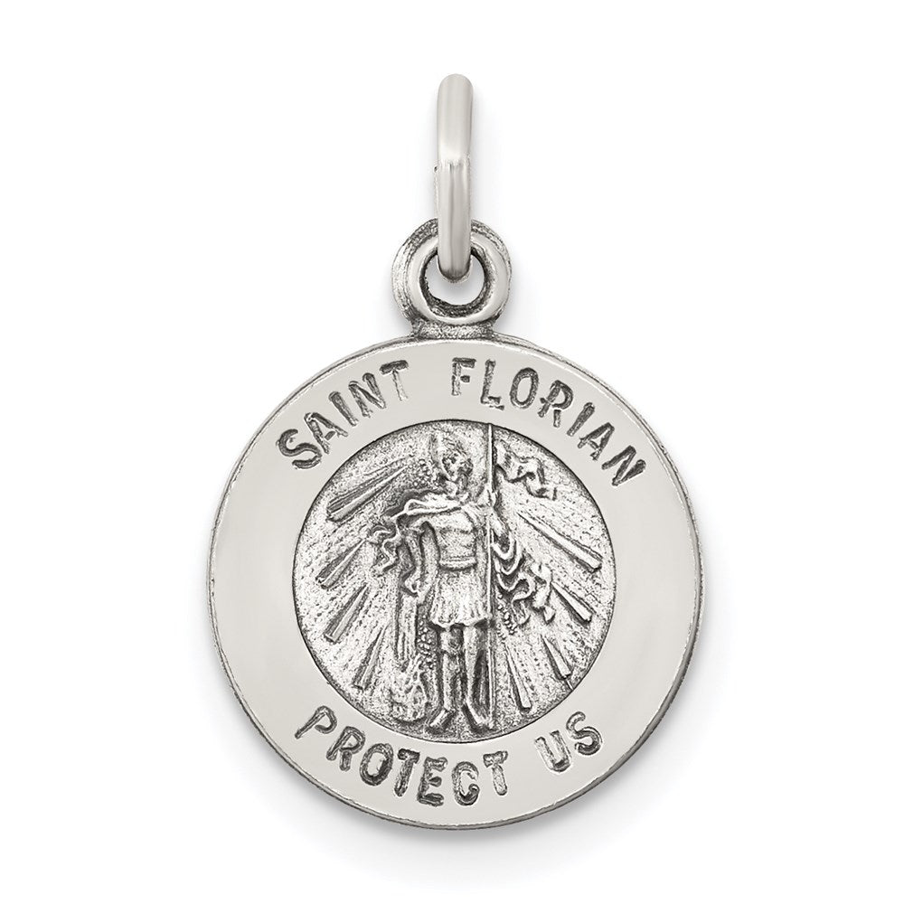 Sterling Silver Antiqued Saint Florian Medal QC5720