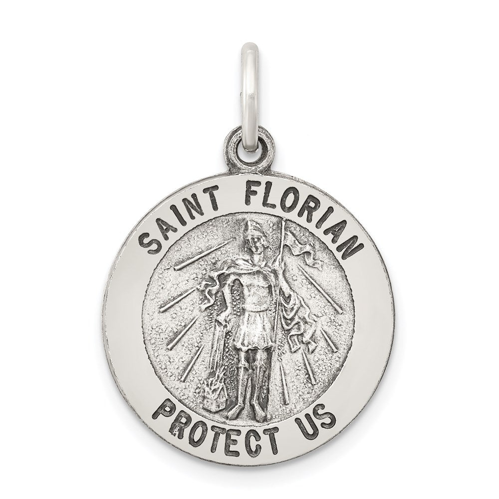 Sterling Silver Antiqued Saint Florian Medal QC5722