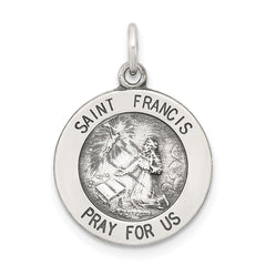 Sterling Silver Antiqued Saint Francis Medal QC5723