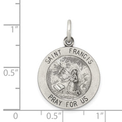 Sterling Silver Antiqued Saint Francis Medal QC5724