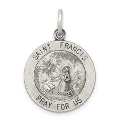 Sterling Silver Antiqued Saint Francis Medal QC5724