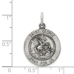 Sterling Silver Antiqued Saint George Medal QC5727