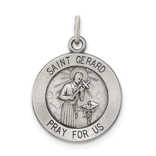 Sterling Silver Antiqued Saint Gerard Medal QC5728