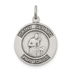 Sterling Silver Antiqued St. Gerard Medal Pendant QC5729