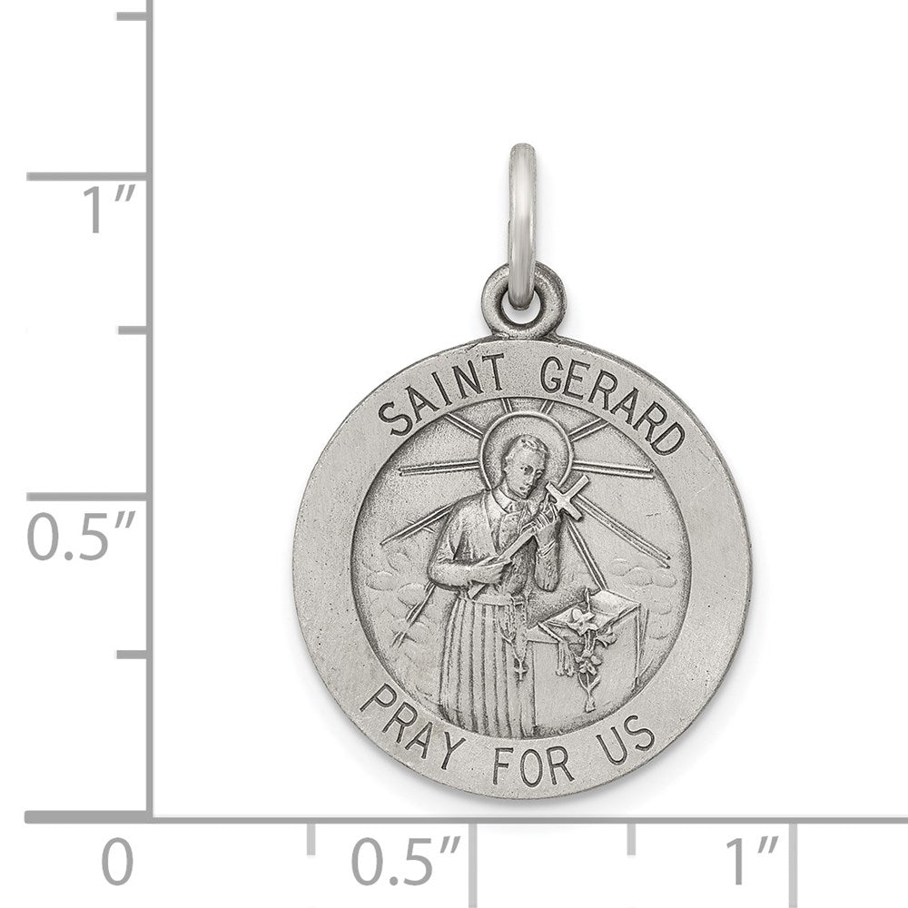 Sterling Silver Antiqued Saint Gerard Medal QC5730